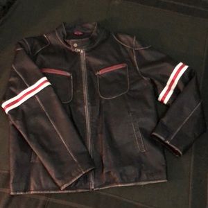 Tommy Hilfiger Men’s Leather Motorcycle Jacket